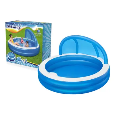 Large Inflatable Pool with Canopy & Seat, 185x180x53 cm