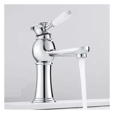 Basin Mixer Tap Chrome Bathroom Sink Taps Single Lever with UK Standard Hot and Cold Hoses Moder