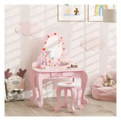 AIYAPLAY Kids Dressing Table Set, PCS Children Vanity Table with Stool