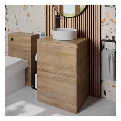 Bathroom Cloakroom Vanity Unit Wash Storage Countertop Basin Wood 600mm