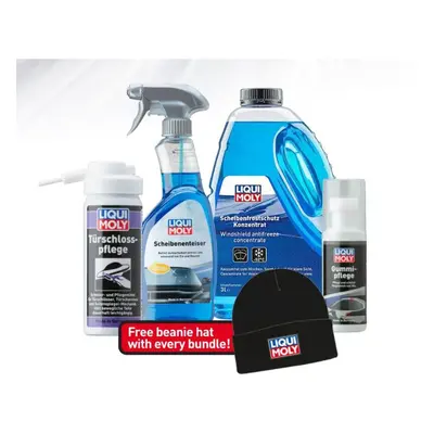 Liqui Moly Winter Set - De-Icer, Lock Care, Antifreeze, Rubber Care +Beanie