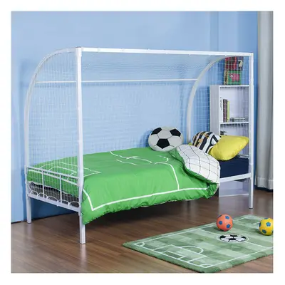 White 3FT Single 90cm No Bolt Soccer Bed - Quick and Easy To Assemble