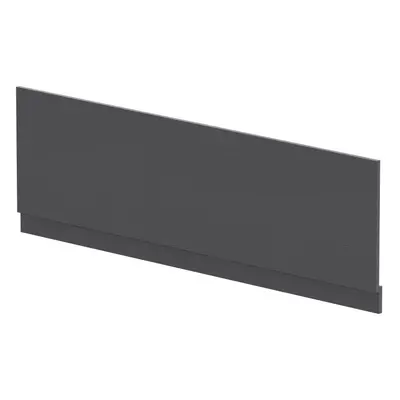 1700mm Edge/Power Straight Front Bath Panel & Plinth - Textured Woodgrain Graphite Grey