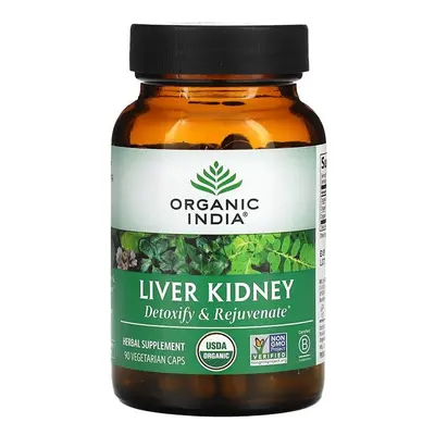 Organic India Liver Kidney Herbal Supplement, Detoxify & Rejuvenate, Supports Healthy Liver & Ki