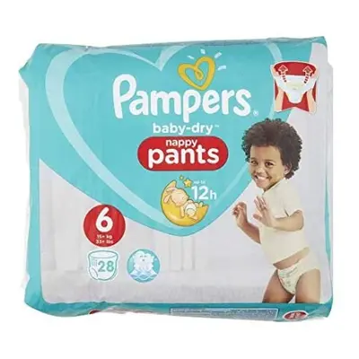 Pampers Baby-Dry Nappy Pants Size 6, 15kg+, Nappies