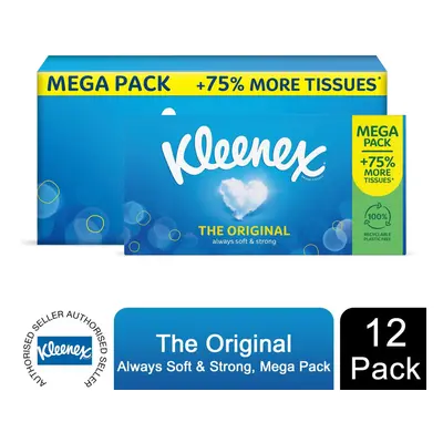 (Original) Kleenex Facial Tissues Strong & Soft Mega, Pack