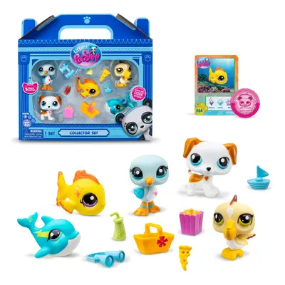 Littlest Pet Shop Collector Set Beach Besties Theme - Gen Pets #61 to #65 Authentic LPS Bobble H