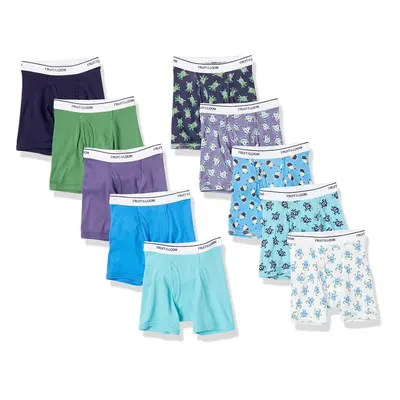 Fruit Of The Loom Boys And Toddler Boxer Briefs Tag Free & Breathable Underwear Assorted Color M