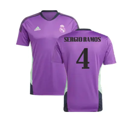 (XL) Real Madrid Condivo Training Jersey (Purple) (SERGIO RAMOS 4)