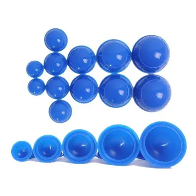 Blue 12p Silicone Cupping Set Acupuncture Cupping Therapy Set Body Massage