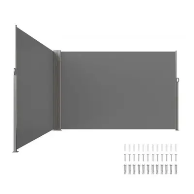 Vevor KSSCP200X600QPNQGV0 x in. Outdoor Privacy Screen Retractable Side Awning, Grey