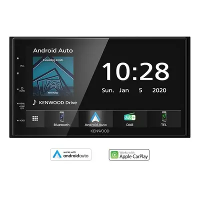 Kenwood DMX5020S 6.8 in. Touchscreen Car Play Android Auto - Double Din AM-FM-BT-SXM Capacitive 