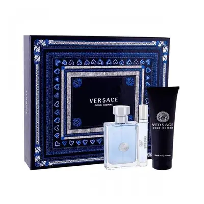 Versace Pour Homme Pcs Set: 3.4 Eau De Toilette Spray + 0.3 Oz Eau De Toilette Spray + Oz Hair &