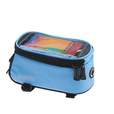 (Blue, L) Bicycle Mobile Phone Touch Screen Bag Frame Tube Bag