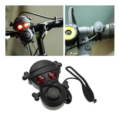 Bicycle Electric Horn High Decibel 120dB Bell with Warning Light Multi-tone Waterproof