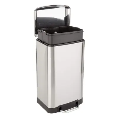 Stain-resistant small rectangular bin with soft-closing footrest for bathroom, bedroom, living r