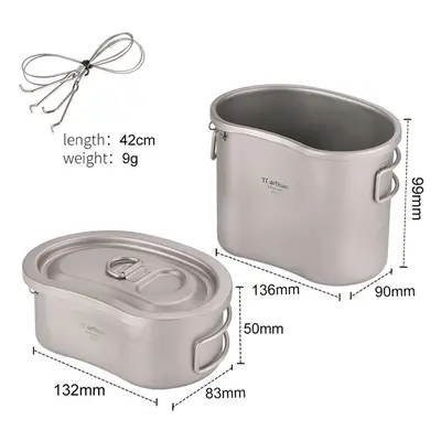 Camping Pot Lunch Box Set Lightweight Picnic Set 750ml and 380ml Camping Hiking Picnic Cookware