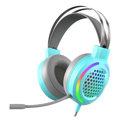 (Blue, 7.1 channel + USB) Wired Gaming Headphone 7.1 Channel 50mm Driver USB Wired LED Light Hon