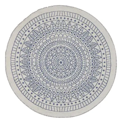 Reversible Round Area Rug cm Blue YALAK