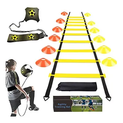 YGORTECH Football Speed Agility Training Set, Agility Ladder, Sports Cones and Football Kick Tra