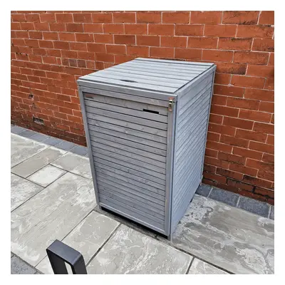 68cm x 1.14m Grey Wooden Outdoor Garden Wheelie Bin Store Storage for Bin