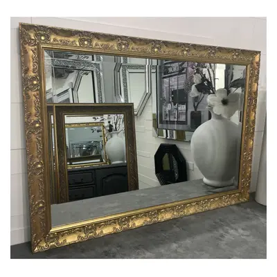 (101cm x 71cm) Large Antique Gold French Mirror Framed Decorative Rococo Ornate Framed Wall Mirr