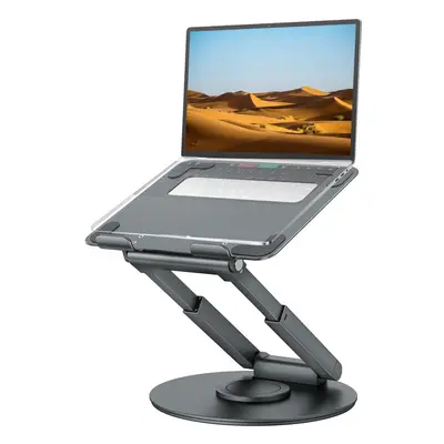 tounee Telescopic Laptop Stand for Desk with 360? Swivel Base, Sit to Stand, Height Adjustable, 