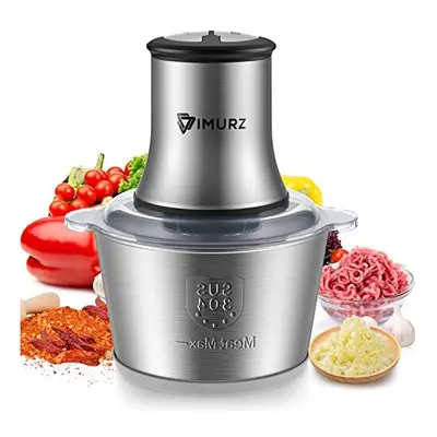 2L Electric Mini Food Chopper Food Processor Meat Grinder,4 Bi-Level Blades,500 W Stainless Stee