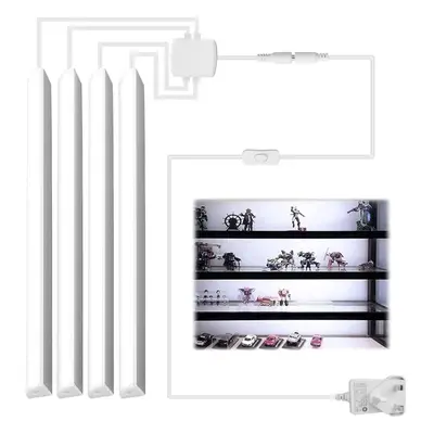 (Pure White 6000k) LED Shelf Lights for Display Showcase, 4X 30cm V-Shape Led Strip Lights Kit w