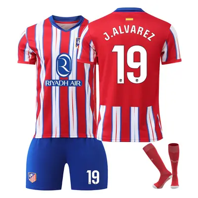 (Size with socks, #18) 24/25 Atletico Madrid home football uniform No. Griezmann jersey suit No.