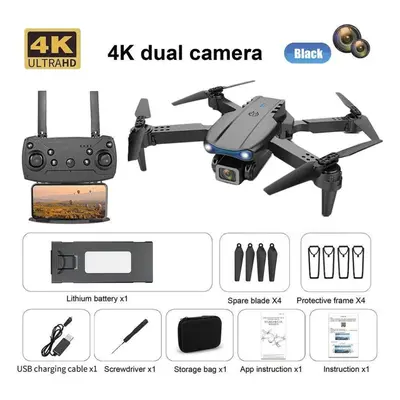 (black, dual camera) Drones With Cameras Foldable Drones With Camera For Adults 4k Drone For Sma