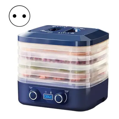 (blue, EU Plug Five Layers) Food Dehydrator With Adjustable Timer Temperature Control Large Capa