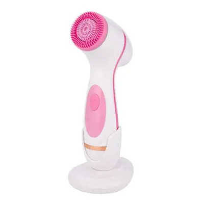 (Pink) Electric Facial Cleansing Brush in Silicone Face Brush Deep Cleansing Washing Brush Facia