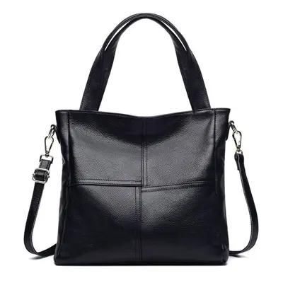 (black) Genuine Leather Women Shoulder Messenger Bags Lady Handbag Female Long Handle White Cowh