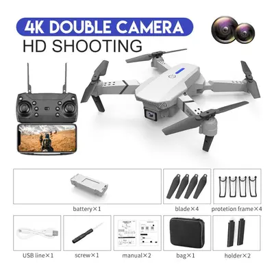 (grey, dual camera battery) E88 Pro Remote Control Drone 4k Hd Single/dual Camera Optical Flow P