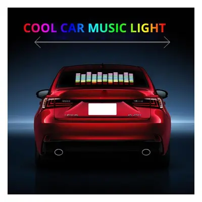 (white, 90*25cm/colorful) Car Rear Window Sticker Led Sound Activated Equalizer Car Neon El Ligh