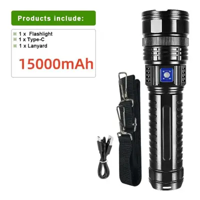 (black, Kit A) 200000lm 800w Super White Laser Led Flashlight Waterproof Zoomable Torch With Tai