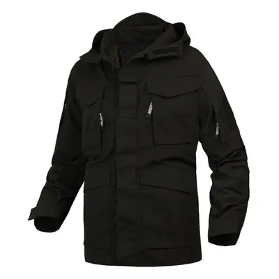 (black, S) Men Tactical Clothing Army M65 Military Field Jacket Coats Windbreaker