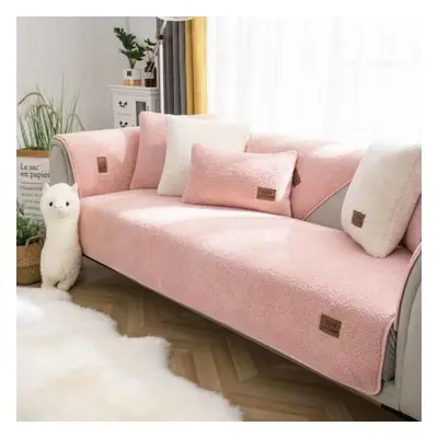 (pink, 110x240cm 1pcs) Velvet Sofa Cover For 1, 2, 3, Seater Shape Sofa Throws Corner Sofa Cover