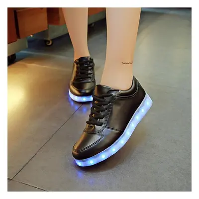 (black, 42) Usb Charger Glowing Sneakers Children Led Casual Shoes Boys Led Slippers Luminous Sn