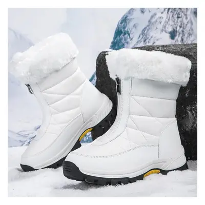 (white, 40) Tuinanle Snow Boots Women Waterproof Ladies Shoes Keep Warm Fur Plush Winter Woman B