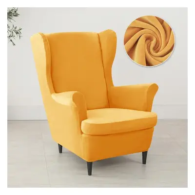 (as the picture) Velvet Wing Chair Cover Stretch Spandex Wingback Chair Cover Elastic Lazy Boy A