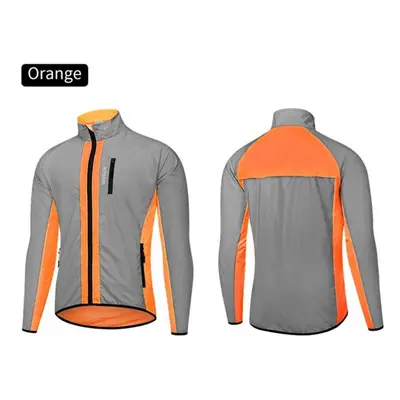 (orange, XL) Wosawe Cycling Jacket Windproof Mtb Bike Reflective Hi Viz Tops Coat