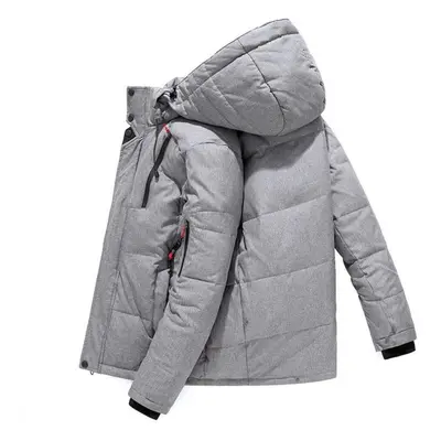 (grey, XXXXL) Winter White Duck Down Men&apos;s Short Outdoor Cotton Jacket Thickened Large Size