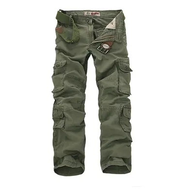 (as the picture, 32) Men&apos;s Straight Workwear Casual Trousers Pants Solid Camouflage Color B