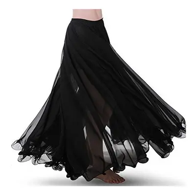 Belly Dance Long Swing Skirt Festival Tribal Chiffon Maxi Full Skirt Black