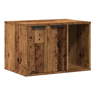 (old wood, x x cm) vidaXL Cat Litter Box Enclosure Hidden Cat House Cat Cabinet Engineered Wood