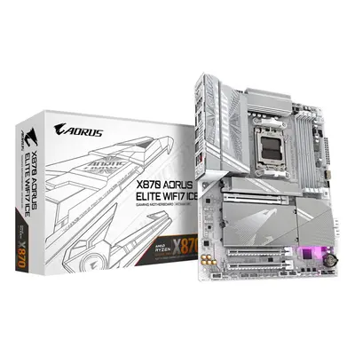 GIGABYTE X870 A ELITE WF7 ICE Motherboard - Supports AMD Ryzen CPUs, 16+2+2 Phases Digital VRM, 