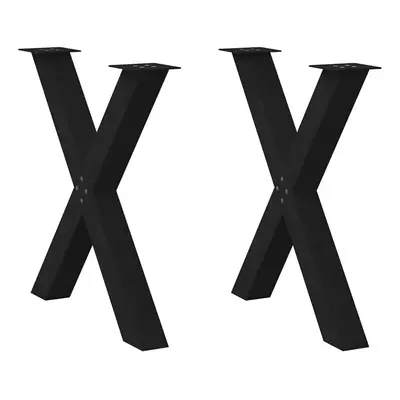 (black, x (72-73) cm (80 mm)/ pcs) vidaXL Dining Table Legs X-Shaped Desk Legs Kitchen Metal Fur