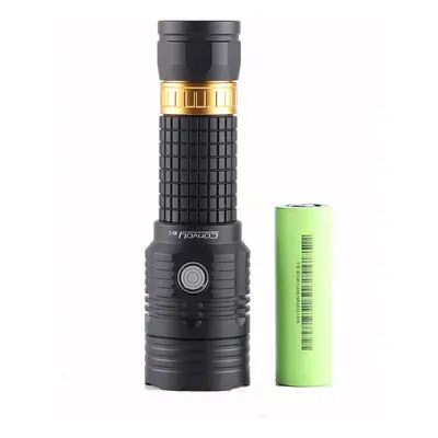 (Gold, 1800-2000K) High CRI Rechargeable Strong Light Flashlight 6800mAh Long Battery Life Alumi